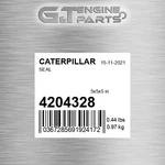 4204328 Seal Fits Caterpillar (new Aftermarket). Price: $51.30.