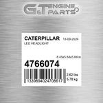 476-6074 Led Headlight Fits Caterpillar (new Aftermarket). Price: $319.69.