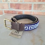 Global Girls Handmade Blue White, Beaded, Calfskin Belt, 33.5"-37.5" Nwt New. Price: $49.99.