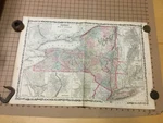 Vintage Hand Colored Johnson's Map: 1800'S New York -aprox 18X27" Edge Wear Unspecified. Price: $171.10.