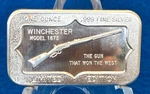 Winchester Model 1873 Lever Action Rifle Oz. .999 Silver Belford Mint Art Bar. Price: $145.00.