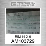 AM103729 Rim 14 6 Fits John Deere (surplus Open Box) New. Price: $237.50.