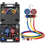 Hvac Way Manifold Gauge Set W/ 5FT Hoses R1234YF R404A R134A Refrigeration New. Price: $53.95.